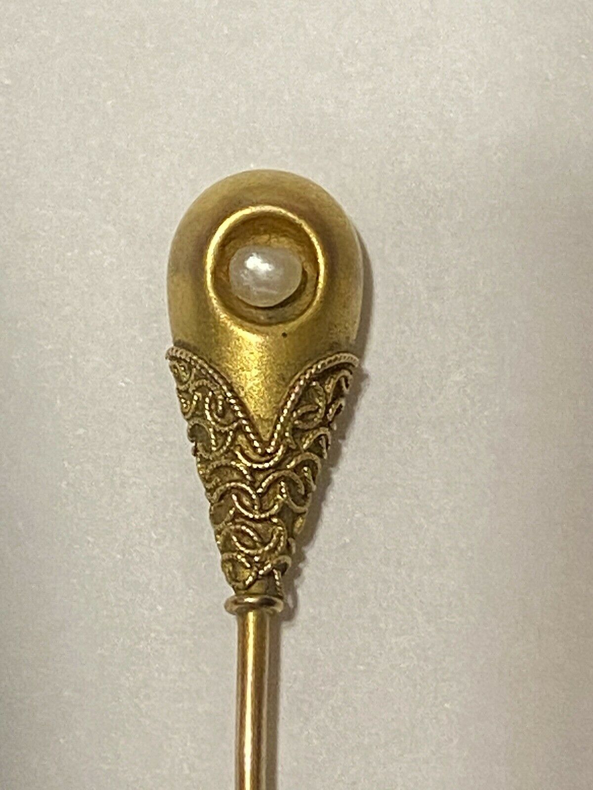 Victorian 10k Gold Stickpin With Pearl