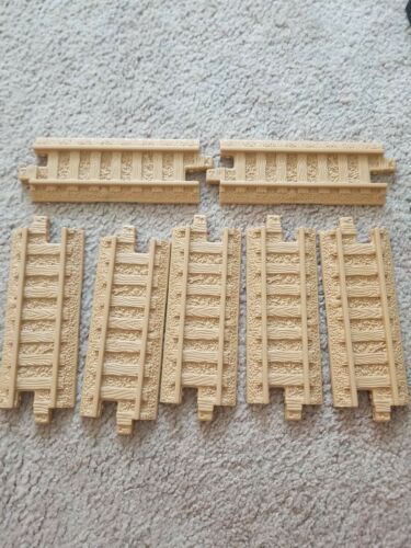 Fisher Price Geotrax Train Set Replacement Straight  Brown Track 7pc Lot Railway