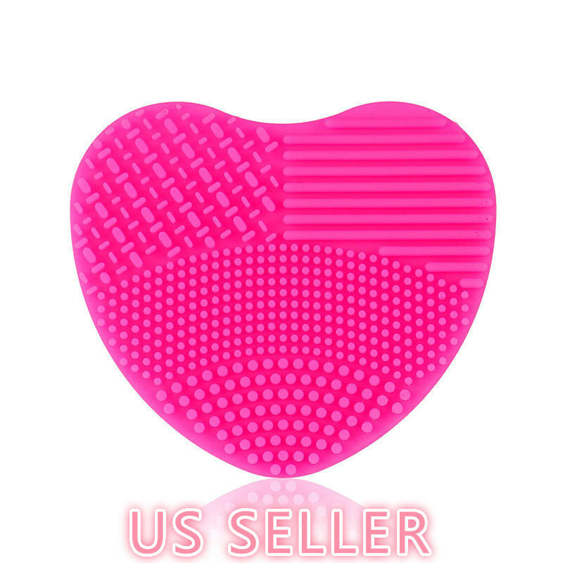 Makeup Brush Cleaner Heart Shape Scrubber Cosmetic Cleaning Silicone Foundation