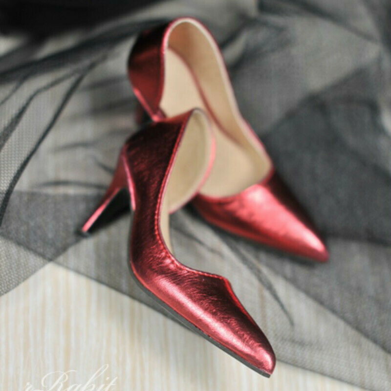 1/3dd Bjd Shoes High Heels Doll Stilettos Fantasy Flash Red Noble Sexy 7.2*3.0cm