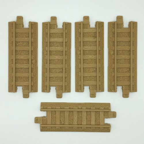 Lot Of 5 Fisher Price Geotrax Replacement Brown Tan Railroad Tracks