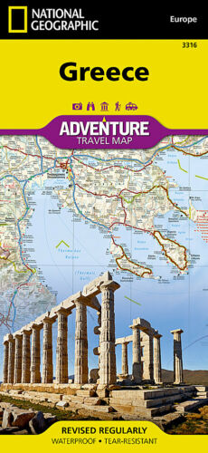 National Geographic Greece Europe Adventure Travel Road Map 3316