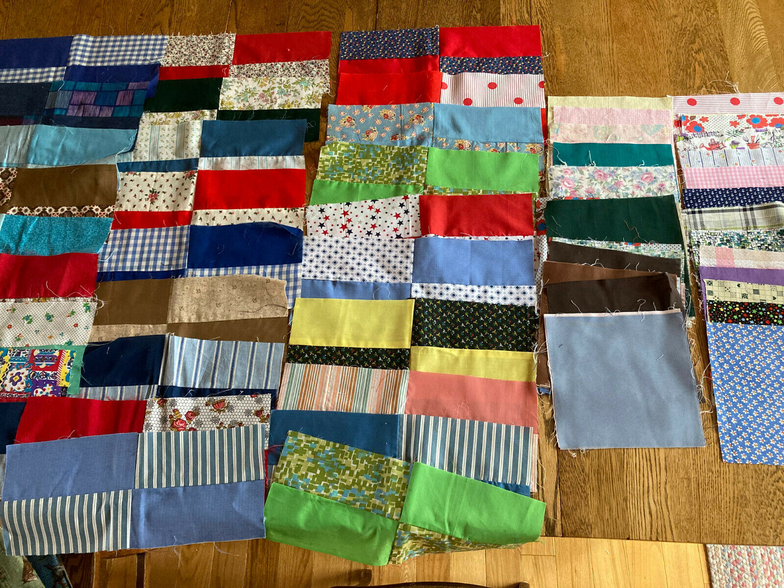 Unfinished Quilt Blocks And Scraps - Ugly Quilt!