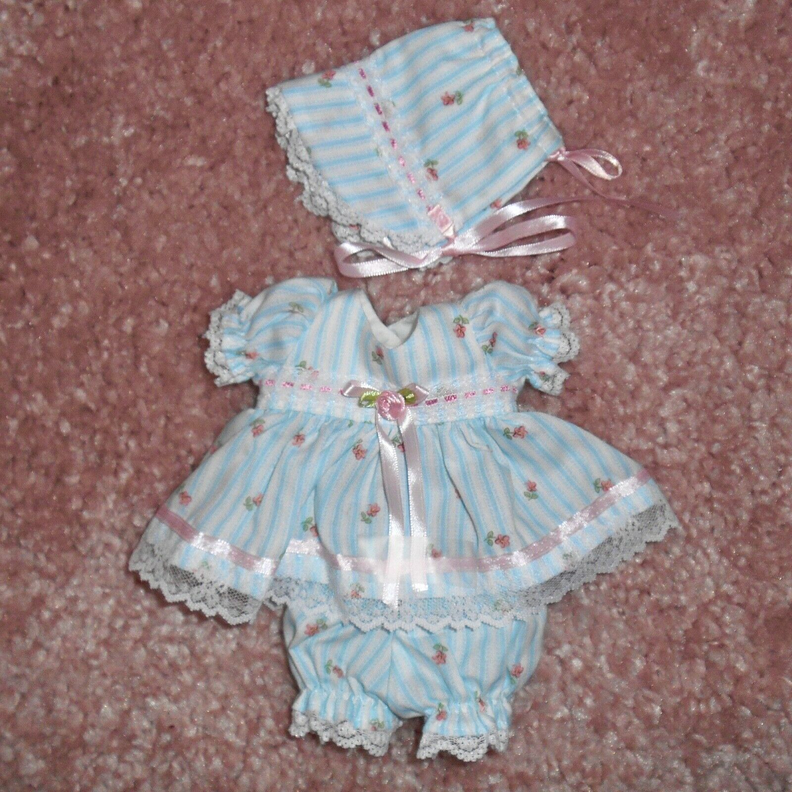 Custom Handmade Dress Outfit For Vintage Ideal Tiny Newborn Thumbelina Doll Euc