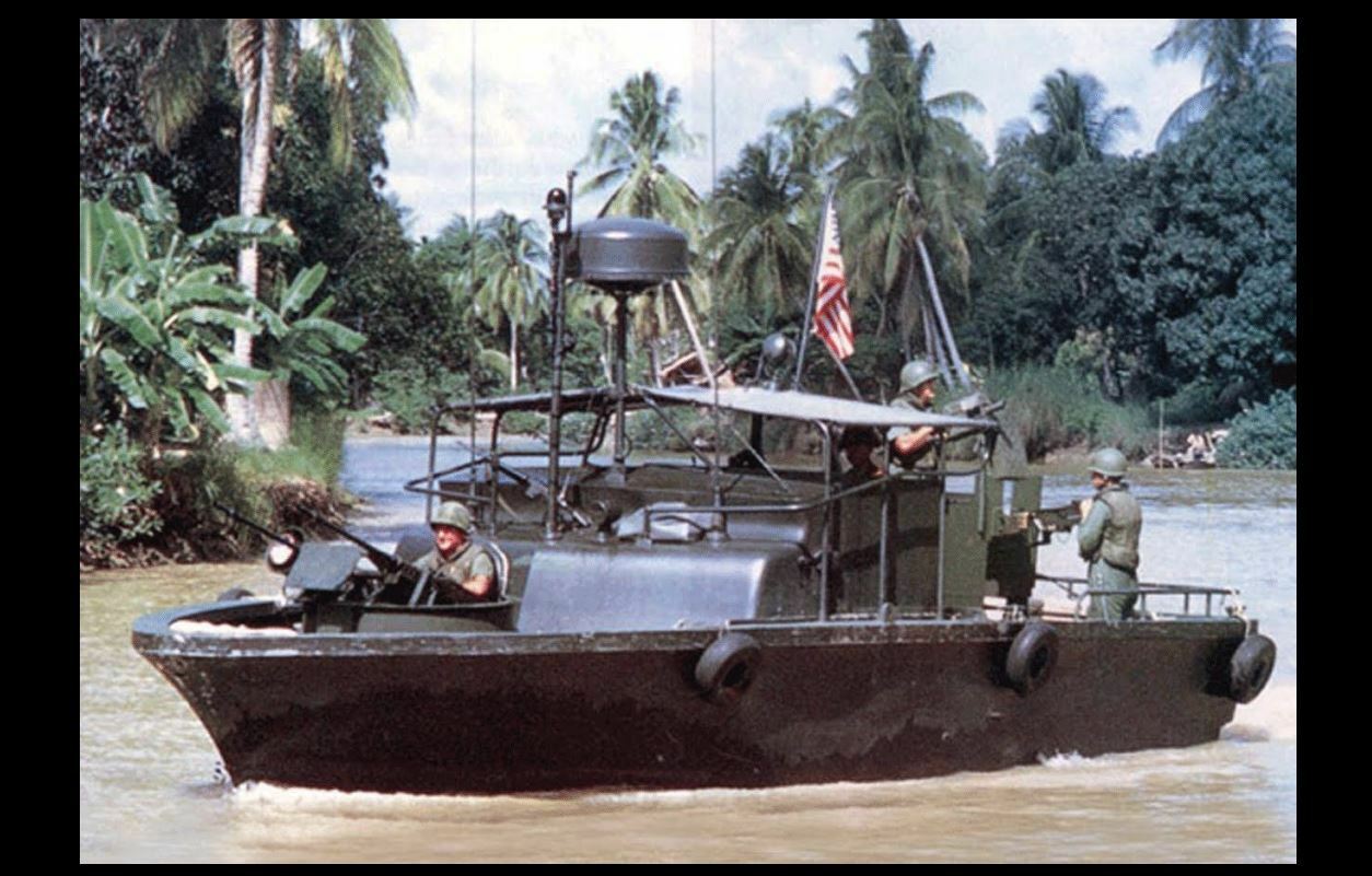 Vietnam War Us Navy Ship Photo On Patrol Cruising Saigon River 1970