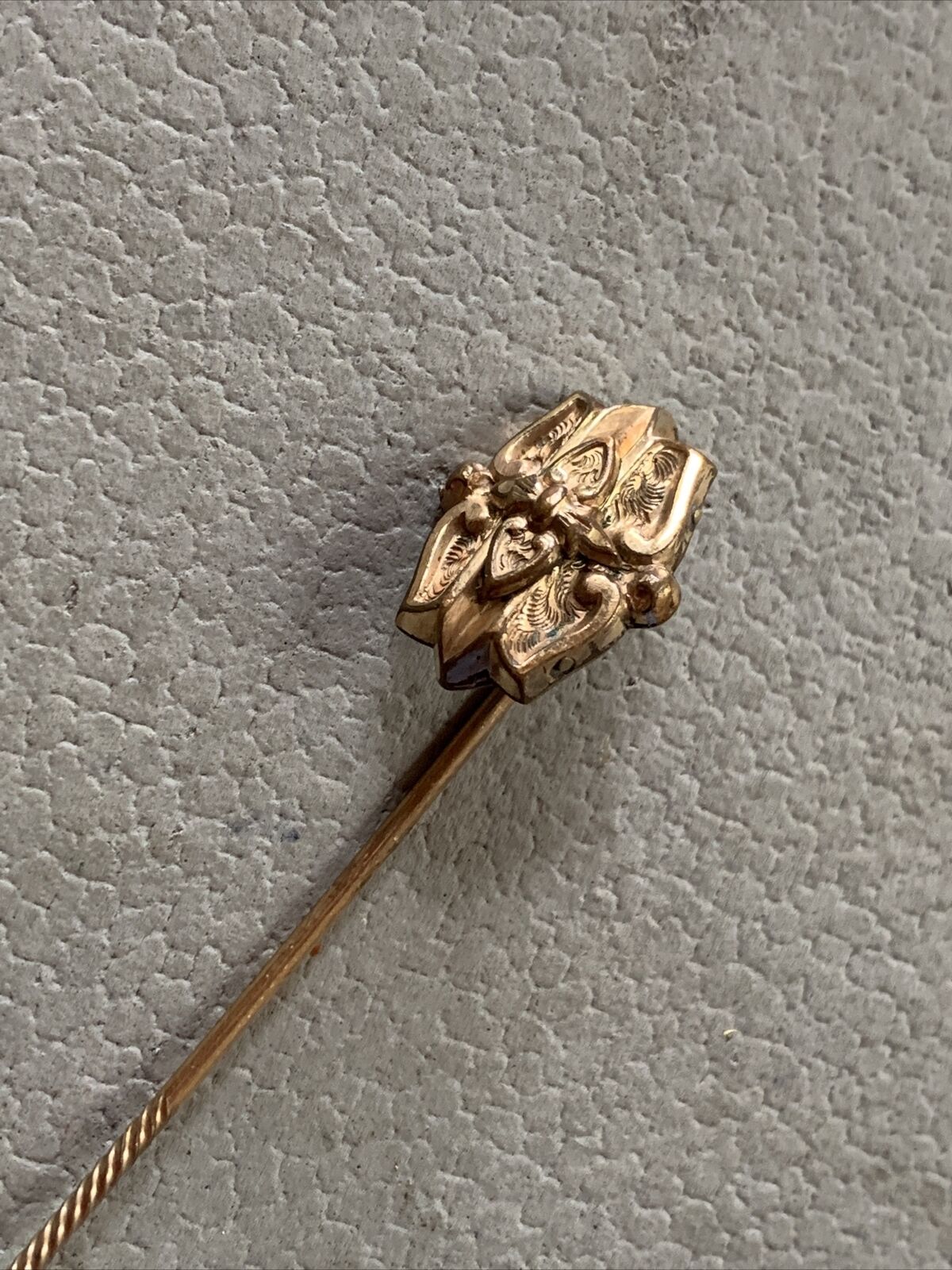 Vintage Gold Fill Taille D’epargne Victorian Stick Pin Mechanical Fastener