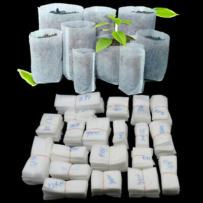 100 Pcs Biodegradable Non-woven Nursery Bags Plant Pots Garden Aeration Supply