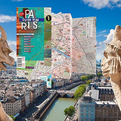 Map Laminated Paris [augmented Reality Ar] - Landmarks, Metro, Rue Index