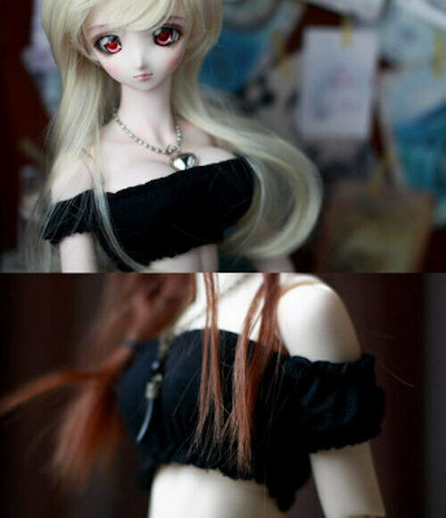1/3 Sd16 Dy Bjd Top Clothes Underwear Strapless Off Shoulder Low Cut Black Sexy