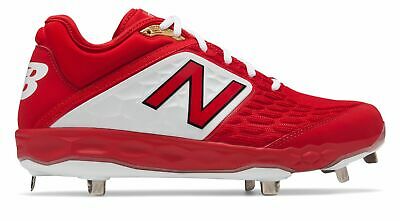 New Balance Low-cut 3000v4 Metal Baseball Cleat Mens Shoes Red With White